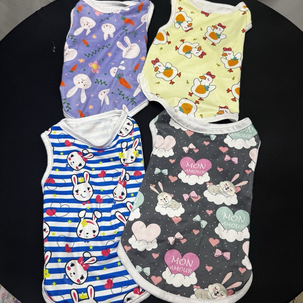 Lot Of 4 Easter Themed Cat/Dog Tshirts Size Small
